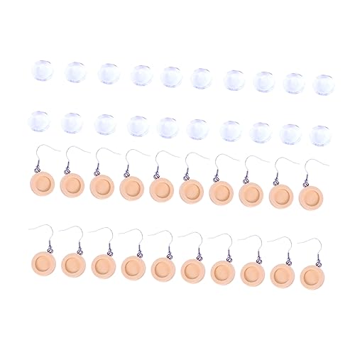 SEWACC 40 Stück Teiliges Ohrring Zubehör Holz Ohrhaken und Cabochon Bases DIY Schmuckherstellung Runde Holzrohlinge für Basteln Natürliche Farbe für Ohrstecker von SEWACC