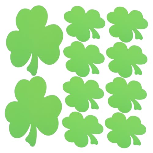 SEWACC 40 Stück Teiliges Shamrock Papier Dekorationsset mit Klebepunkten Leichte Grüne Patricks Day Cutouts für Klassenzimmer Büro Fenster und DIY Wanddekoration von SEWACC