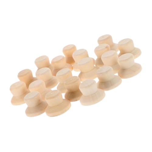 SEWACC 40 Stück Teiliges Unbemalte Holzpuppenhüte DIY Bastelbare Holzpuppenhut Modelle Leichte Kleine Unbehandelte Puppenhüte für Kreative Kinderaktivitäten und Dekoration von SEWACC