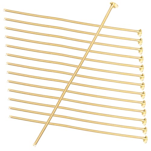 SEWACC 400 Stück Metall Flachkopf Schmuckzubehör zum Basteln Stabile Kettelstifte für DIY Ohrringe Perlen Auffädeln Langlebige Beading Pins für Schmuckherstellung Goldfarben von SEWACC