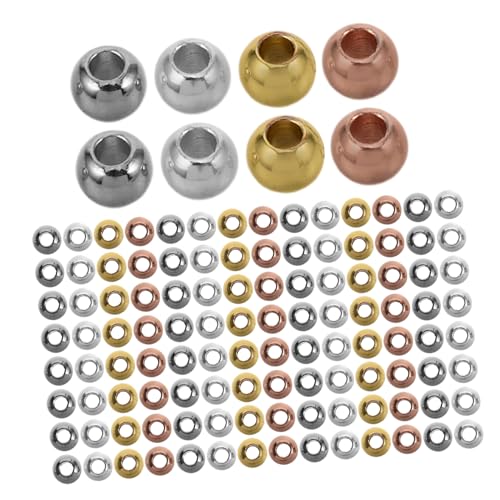 SEWACC 400 Stück Metall Spacer Perlen Rund Glatt Mix Gold Weißgold Roségold Silber für DIY Schmuckherstellung Armband Halskette Bastelzubehör SEWACC 400 Stück Metall Spacer Perlen Rund Glatt Mix Gold Weißgold Roségold Silber für DIY Schmuckherstellung Armband Halskette Bastelzubehör von SEWACC