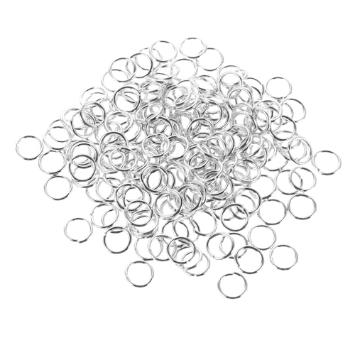 SEWACC 400 Stück Schmucksprungring Kleine Sprungringe Sicherungsringe Schmuckzubehör Offene Ringe Für Schmuck Sprungringe Basteln Schmuck Biegeringe Runder Biegering Silber Zinklegierung von SEWACC