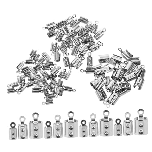 SEWACC 400 Stück Teiliges Schmuck Verschluss mit Robust für DIY Halskette und Armband Vielseitige Kordelenden für Lederband Sichere Quetschperlen für Schmuckherstellung SEWACC 400 Stück Teiliges Schmuck Verschluss mit Robust für DIY Halskette und Armband Vielseitige Kordelenden für Lederband Sichere Quetschperlen für Schmuckherstellung von SEWACC