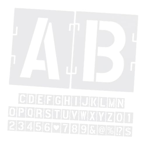 SEWACC 42 Stück Teiliges Pet Buchstaben Zahlen Wiederverwendbar Glatt Oberfläche für DIY Malerei Holz Wänden Stoffen und Möbeln Einfache Reinigung und Vielseitig Einsetzbar von SEWACC