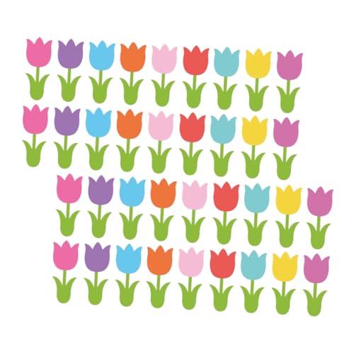 SEWACC 45 Stück Bunte Blumenformen aus Pappe mit Klebepunkten für Diy Bastelarbeiten Klassenzimmer Dekoration und Fröhliche Anlässe von SEWACC