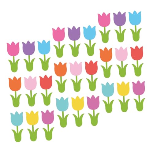 SEWACC 45 Stück Bunte Blumenformen mit Klebepunkten für Diy Bastelprojekte Klassenzimmer Partys und Vielseitig Einsetzbar von SEWACC
