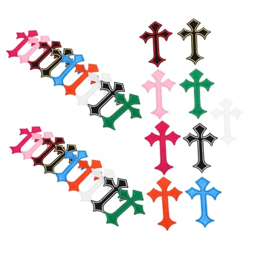 SEWACC 45 Stück Teiliges Bestickte Kreuz-aufnäher zum Aufnähen Bunte DIY Applikationen für Kleidung Jeans Jacken Rucksäcke Vielseitige Weihnachtsdeko und Reparatur-patches von SEWACC