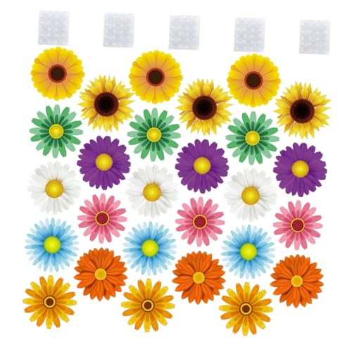 SEWACC 45 Stück Teiliges Papier Sonnenblumen Ausschnitte für Sommer Wanddekoration für Schule Zuhause und Partys Bunte Papierblumen für Klassenzimmer und Festliche Hintergründe von SEWACC