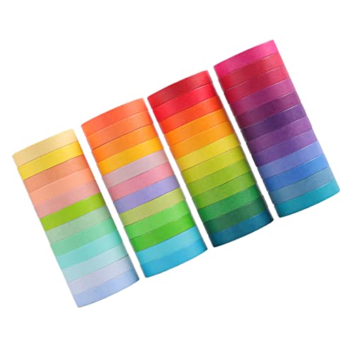 SEWACC 48 Rollen Washi Tape mit Buntes DIY Klebeband für Scrapbooking und Journaling Selbstklebend Einfach zu Verwenden für Bastelprojekte und Kinderaktivitäten von SEWACC