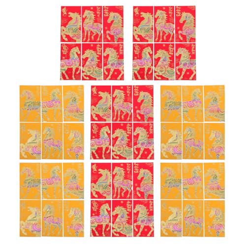SEWACC 48 Stück 2026 Chinesische Rote Umschläge, Rote Päckchen zum Neujahr Des Pferdes, Vietnamesisches Hongbao für Gastgeschenke bei Hochzeitsfeiern zum Frühlingsfest von SEWACC