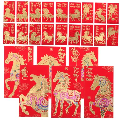 SEWACC 48 Stück Rote Umschläge Pferdejahr Vietnamesische Glücksgeldumschläge Lunar Year Asiatische Neujahrsfeier Geldgeschenke für Frühlingsfest SEWACC 48 Stück Rote Umschläge Pferdejahr Vietnamesische Glücksgeldumschläge Lunar Year Asiatische Neujahrsfeier Geldgeschenke für Frühlingsfest von SEWACC