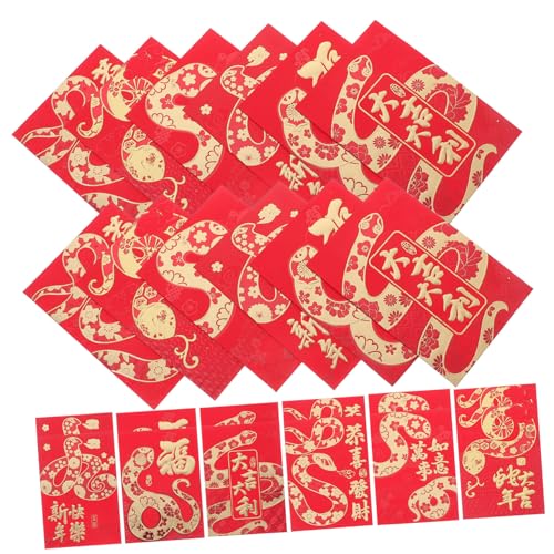 SEWACC 48 Stück Teiliges Chinesische Rote Umschläge Jahr der Schlange mit Elegantem Schlangendesign für Neujahr Hochzeit Geburtstag Multifunktionale Geldumschläge Sicher für Bargeld und SEWACC 48 Stück Teiliges Chinesische Rote Umschläge Jahr der Schlange mit Elegantem Schlangendesign für Neujahr Hochzeit Geburtstag Multifunktionale Geldumschläge Sicher für Bargeld und von SEWACC