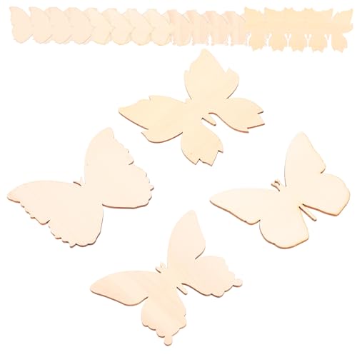 SEWACC 48 Stück Teiliges Holzschmetterlinge zum Bemalen Naturbelassene Holzscheiben für DIY Basteln Kreative Holzdeko für Party und Heimdekoration Stabile Holzplatten für von SEWACC