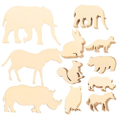 SEWACC 48 Stück Teiliges Holztiere DIY Naturbelassene Tierformen aus Holz Kreative Bastelmaterialien für Bemalbare Waldtiere Langlebige Holzdekoration für Geschenkanhänger und SEWACC 48 Stück Teiliges Holztiere DIY Naturbelassene Tierformen aus Holz Kreative Bastelmaterialien für Bemalbare Waldtiere Langlebige Holzdekoration für Geschenkanhänger und von SEWACC