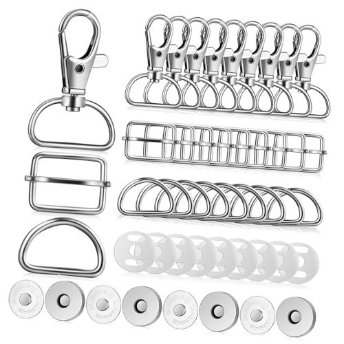SEWACC 48 Stück Teiliges Karabiner Schlüsselhaken D Förmige Schnallen Halbmond Schnallen Drehbare Schlüsselringe aus Zinklegierung für DIY Rucksack Handtaschen Zubehör Langlebig und SEWACC 48 Stück Teiliges Karabiner Schlüsselhaken D Förmige Schnallen Halbmond Schnallen Drehbare Schlüsselringe aus Zinklegierung für DIY Rucksack Handtaschen Zubehör Langlebig und von SEWACC
