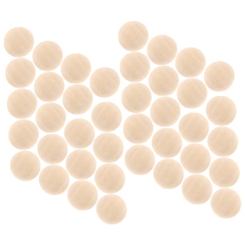 SEWACC 48 Stück Teiliges Set Halbrunde Holzperlen Unvollendete Holzperlen für Diy Basteln Leichte Langlebige Holz Kugeln zum Auffädeln und Dekorieren von Handwerksprojekten von SEWACC