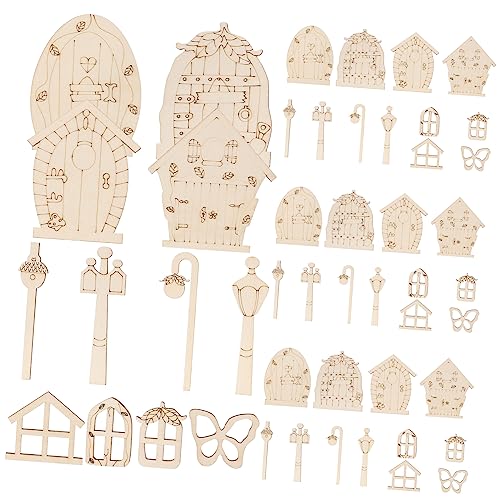 SEWACC 48Stücke DIY Holzscheiben Unlackierte Holz Ausschnitte für Kreative Bastelprojekte für Dekorationen Geschenkanhänger und Feiertagsprojekte von SEWACC