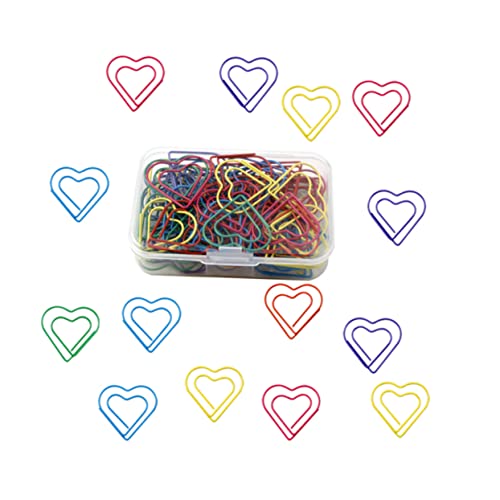 SEWACC 48Stücke Herzform Papierclips Praktischer Box Kreative Büroklammern für Schule Büro und Zuhause Organisieren von Dokumenten Fotos und Notizen von SEWACC
