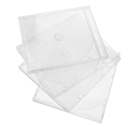 SEWACC 4Er-Set Transparent Cd Hüllen Klarer Disc Holder mit Stabiler Konstruktion für Dvd Spiele und Medien für Sammler und Diy Projekte von SEWACC