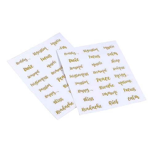 SEWACC 5 Blätter Ätherische Ölflasche Etiketten Aufkleber mit Goldenen Buchstaben Kreative Aufkleber für Einfache Organisation und Dekoration von Flaschen von SEWACC