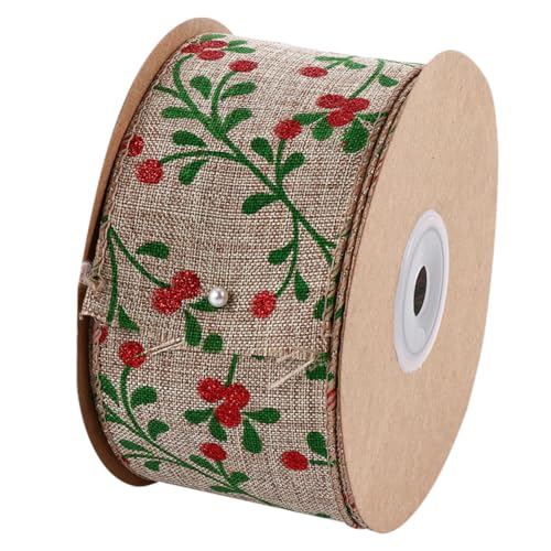 SEWACC 5 Christbaumschmuck Dekorationen Rosa Schleife Grün Kräuselband Zum Einwickeln Bögen Verdrahtetes Band Girlande Weihnachtsdekoration Zellseideband Verpackung Und Band Stoff von SEWACC