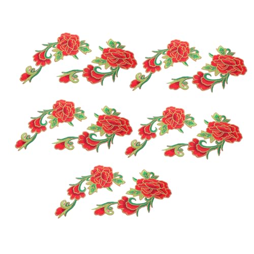 SEWACC 5 Paar Bestickte Stoffflicken Dekorationen Reparaturflicken Für Kleidung Reparaturmaterialien Für Kleidung Zum Aufnähen Für Kleidung Taschen Bestickte Flicken Blumen von SEWACC