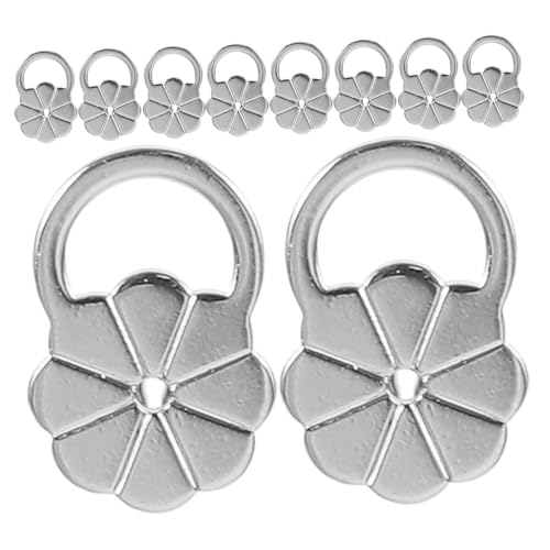 SEWACC 5 Paare Metall-ohrring-verschlüsse Blütenform Verstellbar Antiallergisch Sicherer Halt für Schwere Ohrstecker Unterstützt Hängende Ohrläppchen Komfortabel Stabil von SEWACC