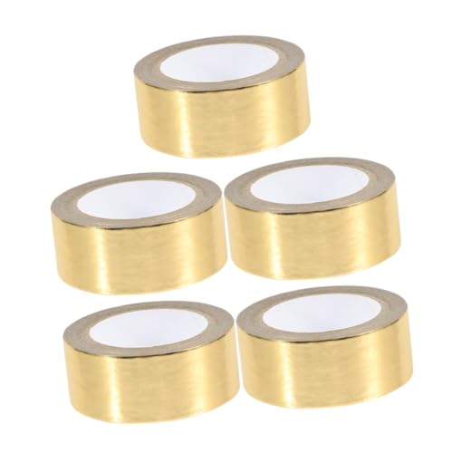 SEWACC 5 Rollen Heißpräge-washi-tape Klebeband Für Scrapbooking Washi Tape -aufkleber Für Journaling Wickelbänder Dekorativer Klebebandaufkleber Journalzubehör Golden Papier von SEWACC