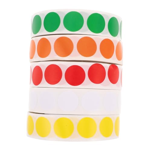 SEWACC 5 Rollen Selbstklebende Runde Punktetiketten für Büro und DIY Blanko Aufkleber für Einfache Beschriftung und Farbcodierung für Lagerverwaltung und Organisation SEWACC 5 Rollen Selbstklebende Runde Punktetiketten für Büro und DIY Blanko Aufkleber für Einfache Beschriftung und Farbcodierung für Lagerverwaltung und Organisation von SEWACC