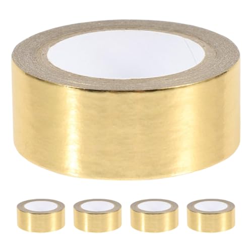 SEWACC 5 Rollen Washi Tape Set Dekoratives Klebeband für Diy Scrapbooking Journaling Geschenkverpackungen und Kreative Projekte mit Elegantem Goldfolien Design von SEWACC