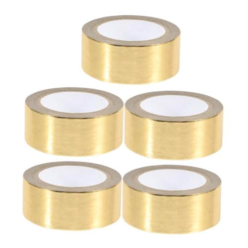 SEWACC 5 Rollen Washi Tape Set Elegantes Selbstklebendes Klebeband mit Goldfolie für Journals Scrapbooking und Diy Projekte für Kreative Verpackungen und Bastelbedarf von SEWACC
