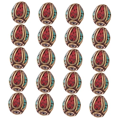 SEWACC 5 Sätze Handgemachte Buddha Perlen Messing Mit Loch Für Schmuckherstellung Nepalese Spacer Beads Für Diy Schmuckdesign Vintage Stil Für Kreative Projekte 20 Stück * 5 von SEWACC
