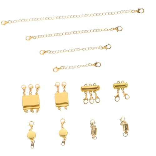 SEWACC 5 Sätze Kettenverschlüsse und Kettenverlängerungen für Schmuckherstellung Reihige und Reihige Claps Goldfarben zum Schichten SEWACC 5 Sätze Kettenverschlüsse und Kettenverlängerungen für Schmuckherstellung Reihige und Reihige Claps Goldfarben zum Schichten von SEWACC