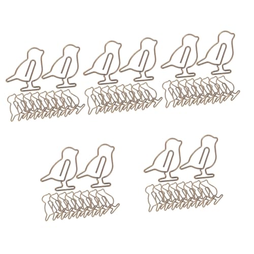 SEWACC 5 Sätze Kreative Büroklammern Aus Metall Form Von Kleinen Vögeln Niedliche Und Langlebige Papierclips Für Dokumente Notizen Und Für Bürobedarf Und Bastelprojekte 20 Stück * 5 von SEWACC