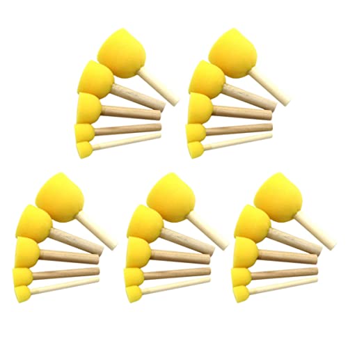 SEWACC 5 Sätze Malschwamm Stempel Runde Schwammstupf Pinsel DIY Malen Graffiti Kunst Ergonomisch Vielseitig für Vorschule Kindergarten und Gestalten mit Eltern von SEWACC