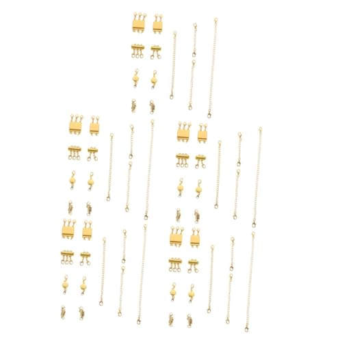 SEWACC 5 Sätze Verschlüsse für Ketten mit Verlängerung Goldene Mehrreihige Halskettenverschlüsse und Zubehör für Schmuckherstellung SEWACC 5 Sätze Verschlüsse für Ketten mit Verlängerung Goldene Mehrreihige Halskettenverschlüsse und Zubehör für Schmuckherstellung von SEWACC