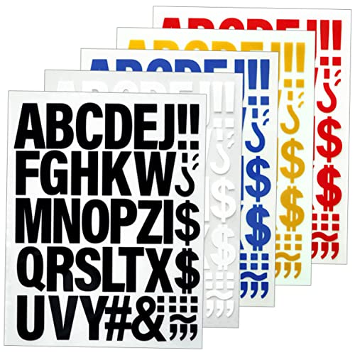 SEWACC 5 Stück Bügelbuchstaben Kreative Bügelpatches für Textilien DIY Kleidung Reparatur und Dekorationslösungen Gelb Weiß Blau Rot und Schwarz von SEWACC