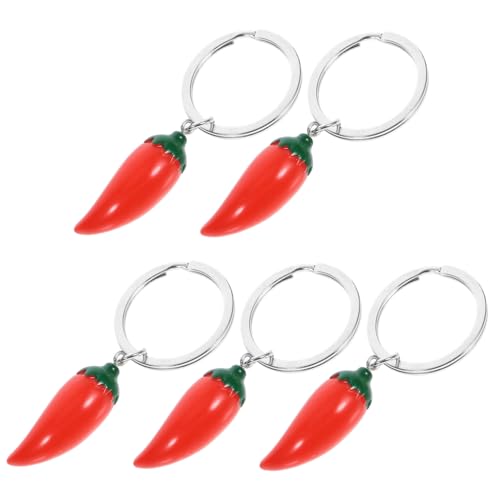 SEWACC 5 Stück Chili-Schlüsselanhänger Chili-Pfeffer-Charme Kammerdiener Ornamente für Reiz Mini schlüsselanhänger Schlüsselanhänger mit Anhänger aus Pfefferimitat Legierung rot SEWACC 5 Stück Chili-Schlüsselanhänger Chili-Pfeffer-Charme Kammerdiener Ornamente für Reiz Mini schlüsselanhänger Schlüsselanhänger mit Anhänger aus Pfefferimitat Legierung rot von SEWACC