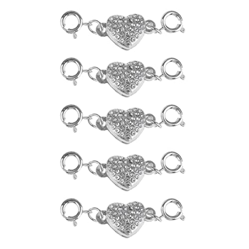 SEWACC 5 Stück DIY Herzförmiger Magnetverschluss Set Schmuckverschluss für Armbänder Einfach zu Bedienen Langlebig und Hautfreundlich für DIY Schmuckdesigns von SEWACC