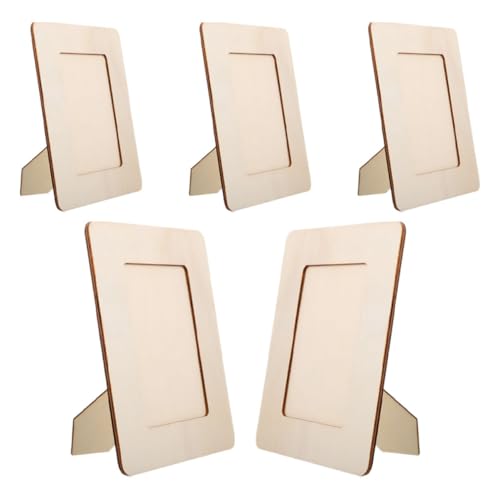 SEWACC 5 Stück Diy Holz Bilderrahmen für Unfertige Fotorahmen Holz für Kreative Bastelprojekte zum Malen und Dekorieren Kinderfreundlich und Vielseitig Einsetzbar von SEWACC