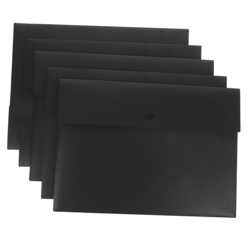 SEWACC 5 Stück Dokumententaschen mit Verstärktem Druckknopf Transparente Kunststoff Ordner für Büro und Zuhause Praktische Datei Organizer mit Sicherem Verschluss Robuste von SEWACC