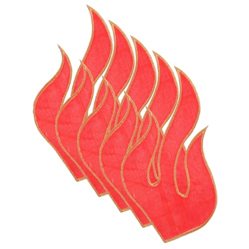 SEWACC 5 Stück Gestickte Flammen Patch Applikationen Für Kleidung Kleidungsflicken Feuerflammen Besticktes Mini Bügeleisen Für Kleidung Eisenaufnäher Eisenflicken Für Kleidung von SEWACC