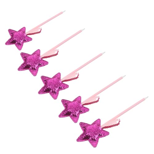 SEWACC 5 Stück Glitzer Kugelschreiber Sternform Kawaii Cartoon Kugelschreiber mit Pu-material Weicher Griff Sanftes Schreibempfinden für Schule Büro Notizen Geschenke von SEWACC