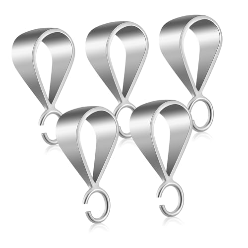 SEWACC 5 Stück Guazi-taste Anhängerverschluss Für Halskette Halter Für Halskettenanhänger Halskette Schnallenverschluss Anhängerbefestigung Für Halskette Charme 925 Silber Silver von SEWACC