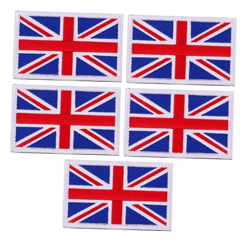 SEWACC 5 Stück Handgefertigte Uk-flaggen-stickerei-patches Robuste Farbintensive Stoffapplikationen mit Klettband für Rucksäcke Kleidung Hüte Diy-nähprojekte Vielseitig und Langlebig von SEWACC