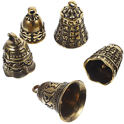 SEWACC 5 Stück Messingglocken Kleine Hängeglocken Anhänger Vintage-Glöckchen Kleine Tibetische Glocken Bastelglocken DIY-Schmuckherstellung Anhänger Für Halskette Armband von SEWACC