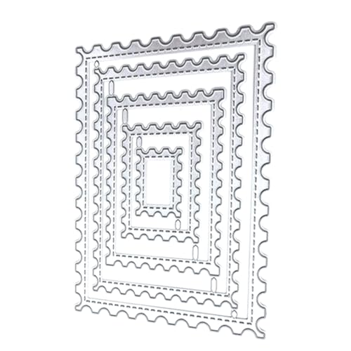 SEWACC 5 Stück Metallmesserform Kartenschablonen Metall stirbt Schneidwerkzeug Briefmarkenstanzen für die Kartengestaltung Kartenherstellung stirbt Stanzformen Kohlenstoffstahl Silver von SEWACC