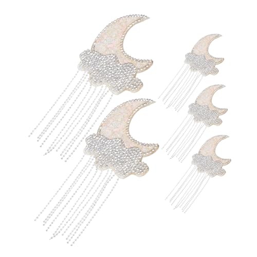 SEWACC 5 Stück Mond Wolken-patches mit Glitzer und Strass-tassel Selbstklebende Applikationen für DIY Schuhe Kleidung Taschen Handtaschen Individuelle Verzierung und Reparatur SEWACC 5 Stück Mond Wolken-patches mit Glitzer und Strass-tassel Selbstklebende Applikationen für DIY Schuhe Kleidung Taschen Handtaschen Individuelle Verzierung und Reparatur von SEWACC
