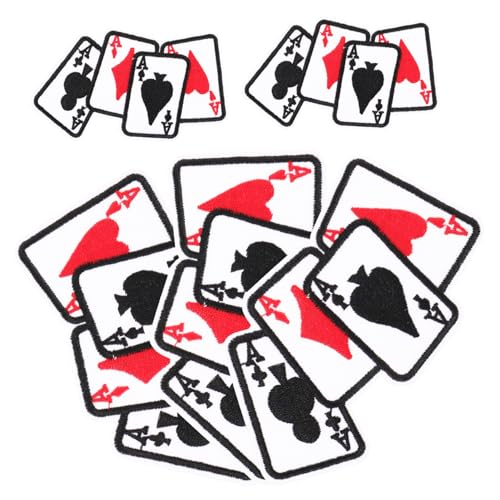 SEWACC 5 Stück Poker Stickerei Patches Bügel und Nähflicken für Kleidung Taschen Hüte DIY Applikationen für Kreative Reparaturen und Dekoration von SEWACC
