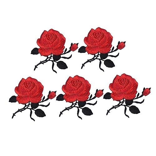 SEWACC 5 Stück Rote Rosen Aufnäher zum Aufbügeln und Aufnähen Bestickte Kleidung Applikationen Dekorative Bügelflicken für Pullover Taschen Schulranzen Vielseitige Reparatur und Deko SEWACC 5 Stück Rote Rosen Aufnäher zum Aufbügeln und Aufnähen Bestickte Kleidung Applikationen Dekorative Bügelflicken für Pullover Taschen Schulranzen Vielseitige Reparatur und Deko von SEWACC